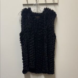 Linda Richards Black Rabbit Fur Vest
